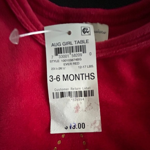 FIRST IMPRESSIONS GIRLS EVER RED TOP 3-6 MONTHS - Picture 4 of 4